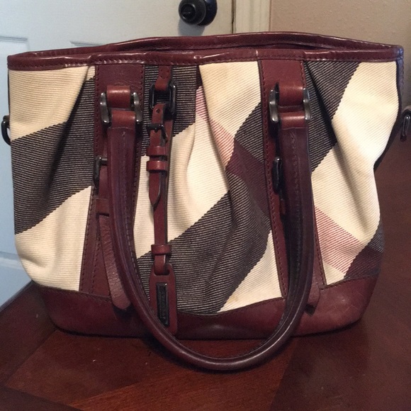 Burberry Check/Brown Leather Saddle Bag - Picture 9 of 12